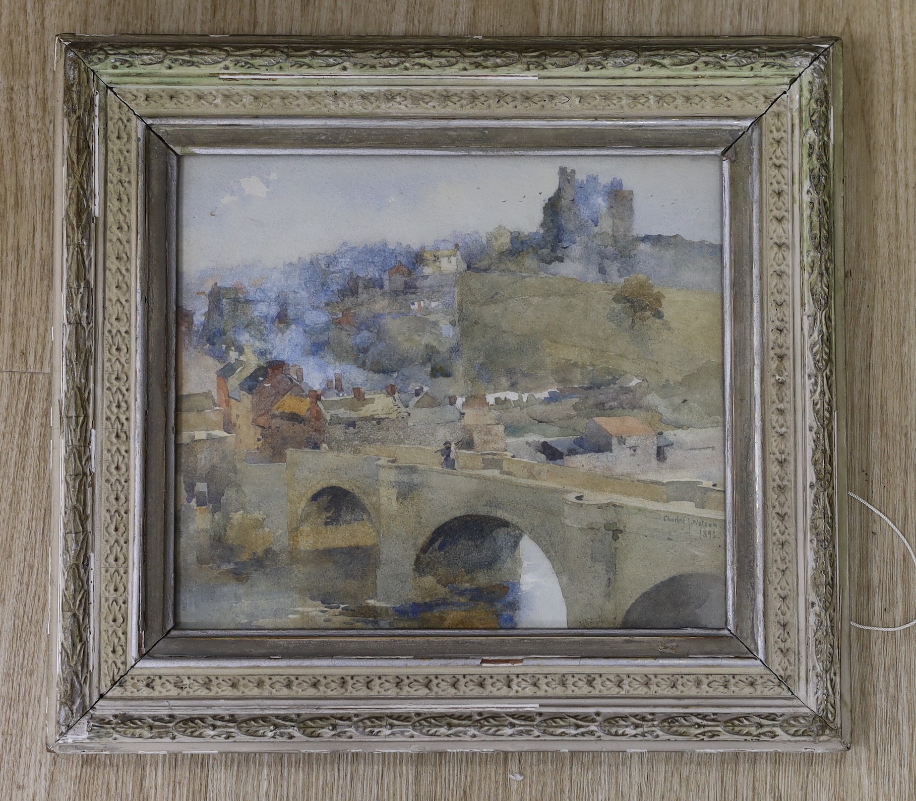 Charles John Watson (1846-1927), watercolour, 'Richmond Yorks, signed and dated 1898, 24 x 27 cm.